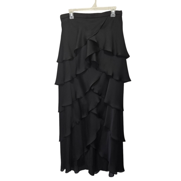 Xscape Maxi Black Scallop Skirt Size 12 - Picture 1 of 9